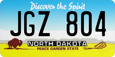 ND license plate JGZ804