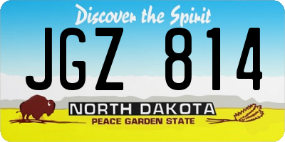 ND license plate JGZ814