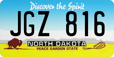 ND license plate JGZ816