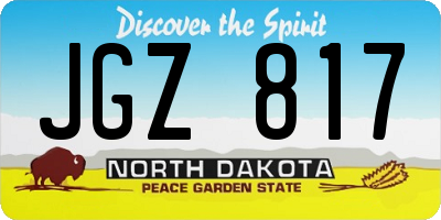 ND license plate JGZ817