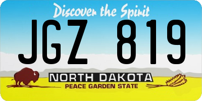 ND license plate JGZ819