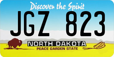 ND license plate JGZ823