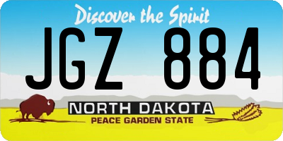 ND license plate JGZ884