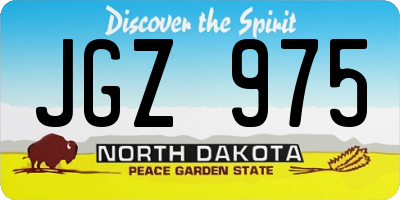 ND license plate JGZ975