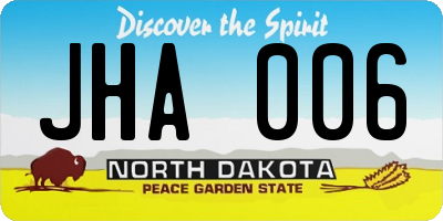 ND license plate JHA006