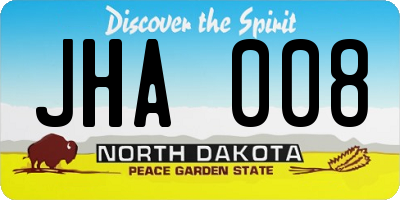 ND license plate JHA008