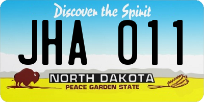ND license plate JHA011