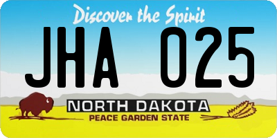 ND license plate JHA025