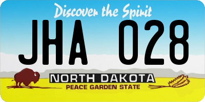 ND license plate JHA028