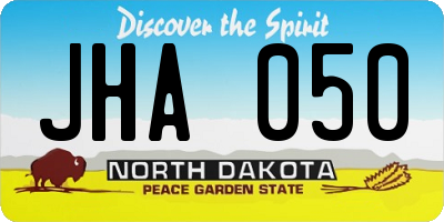 ND license plate JHA050