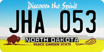 ND license plate JHA053