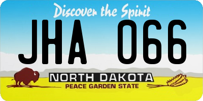 ND license plate JHA066
