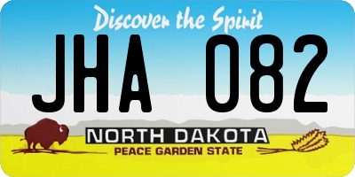 ND license plate JHA082
