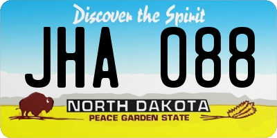 ND license plate JHA088