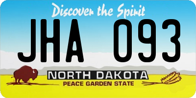 ND license plate JHA093