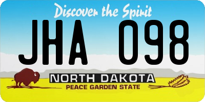ND license plate JHA098