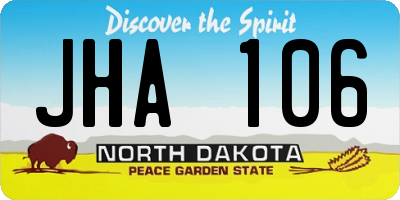 ND license plate JHA106