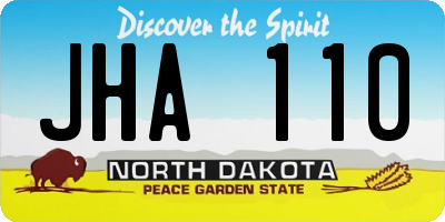 ND license plate JHA110