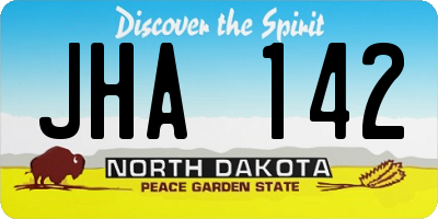 ND license plate JHA142