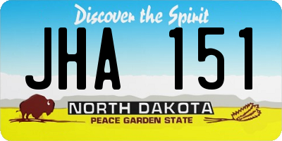ND license plate JHA151
