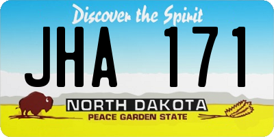 ND license plate JHA171