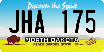 ND license plate JHA175
