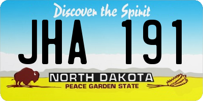 ND license plate JHA191