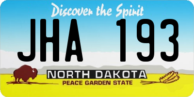 ND license plate JHA193
