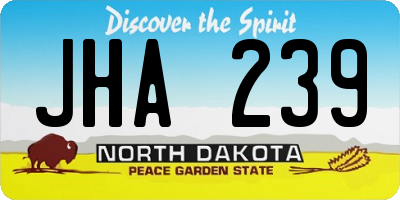 ND license plate JHA239