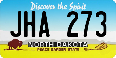 ND license plate JHA273