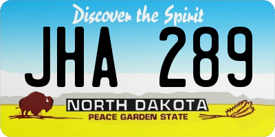 ND license plate JHA289