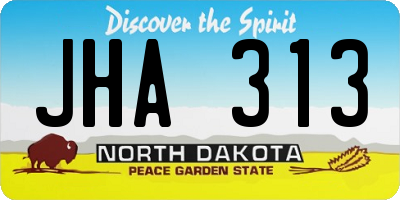 ND license plate JHA313