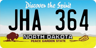 ND license plate JHA364