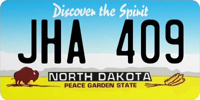ND license plate JHA409