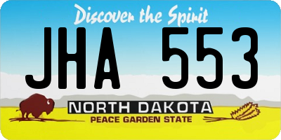 ND license plate JHA553