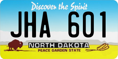 ND license plate JHA601