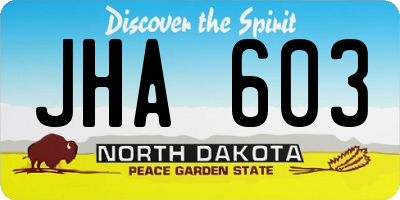 ND license plate JHA603