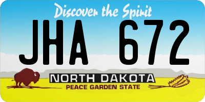 ND license plate JHA672