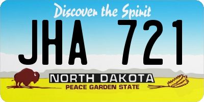 ND license plate JHA721