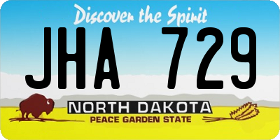 ND license plate JHA729