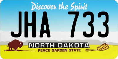 ND license plate JHA733