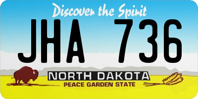 ND license plate JHA736
