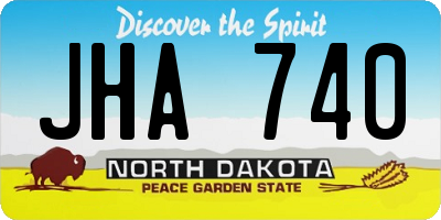 ND license plate JHA740