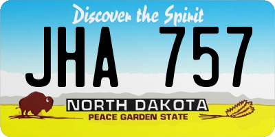 ND license plate JHA757