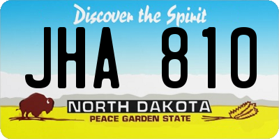 ND license plate JHA810