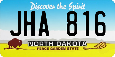 ND license plate JHA816