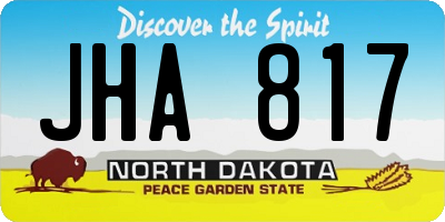 ND license plate JHA817