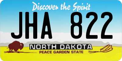 ND license plate JHA822