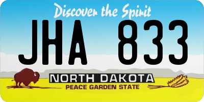 ND license plate JHA833
