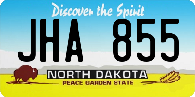 ND license plate JHA855